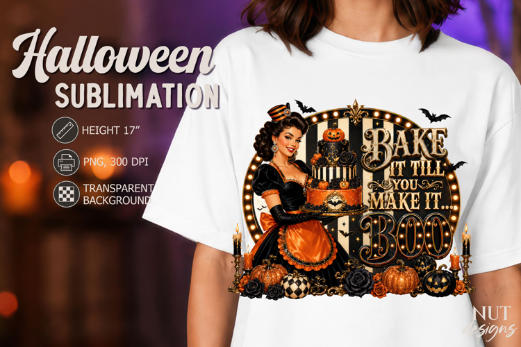 Halloween Kitchen Pin up Girl Halloween Baker BOO