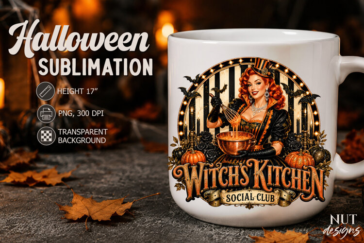 Halloween Witch's Kitchen Pin up Girl Halloween Baker example image 1