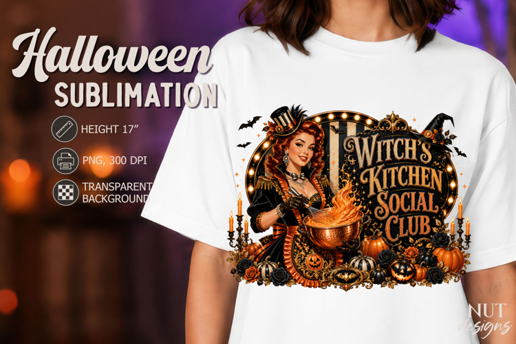 Witch's Kitchen Social Club Pin up Girl Halloween Baker