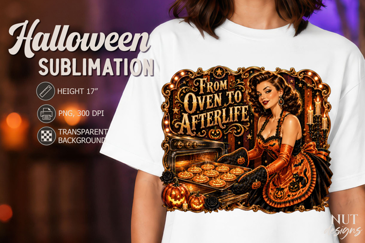 Vintage Halloween Baking Witch Pin up girl