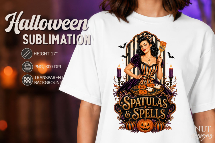 Spatulas & Spells Halloween Witch Pin up girl