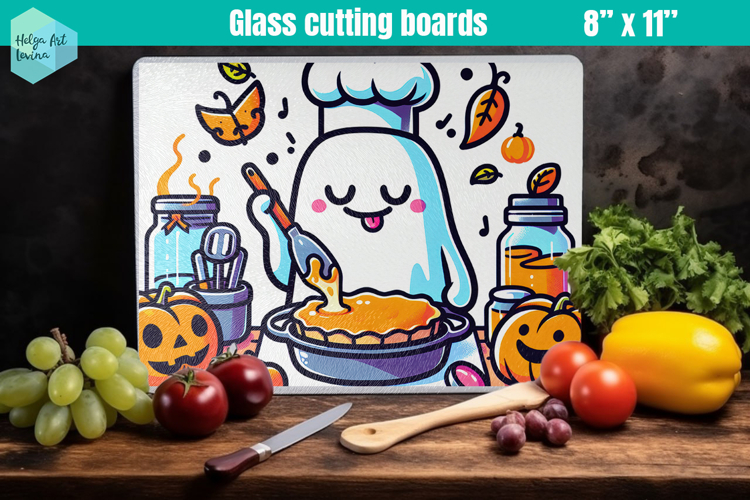 Halloween Glass Cutting Boards Kitchen