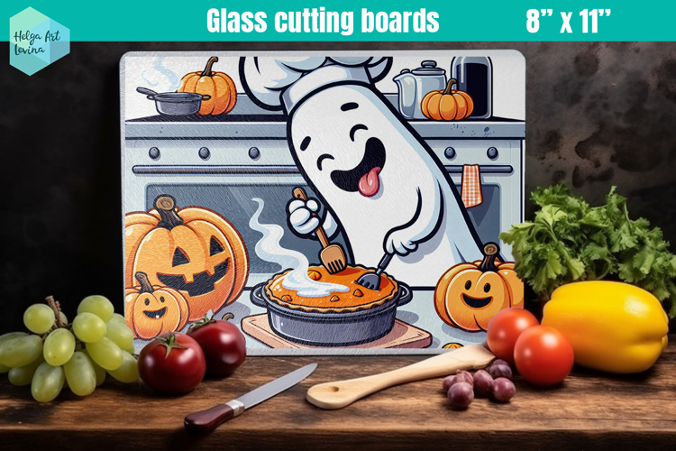 Halloween Glass Cutting Boards Kitchen