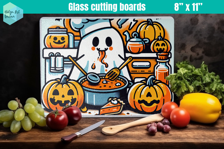 Halloween Glass Cutting Boards Kitchen
