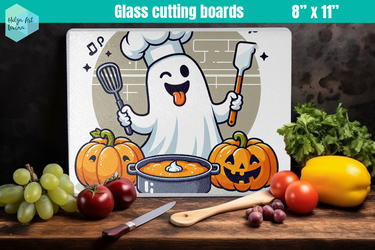 Halloween Glass Cutting Boards Kitchen