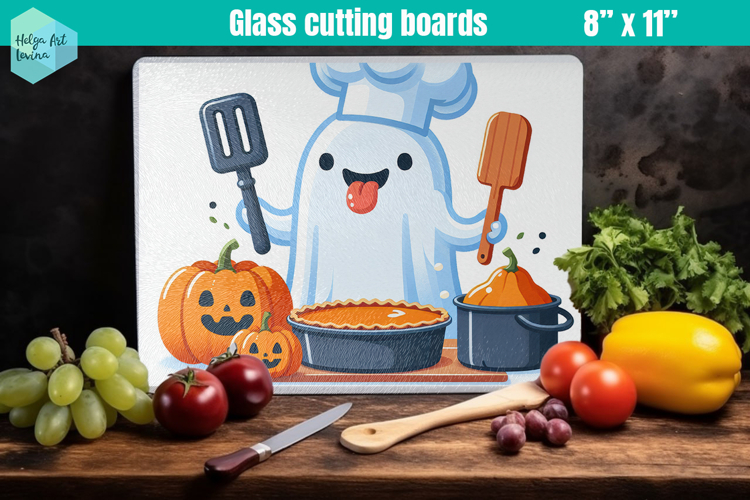 Halloween Glass Cutting Boards Kitchen
