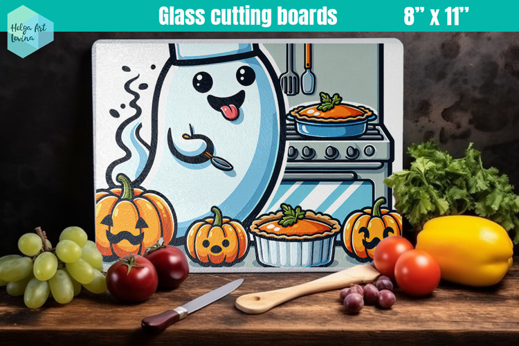 Halloween Glass Cutting Boards Kitchen
