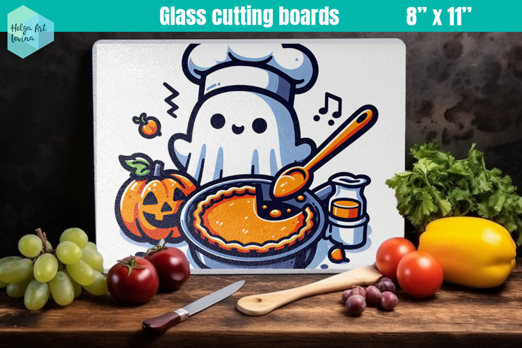Halloween Glass Cutting Boards Kitchen