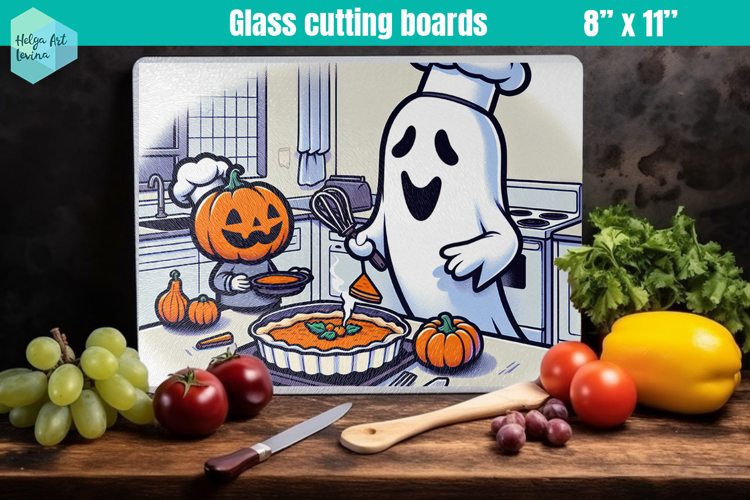 Halloween Glass Cutting Boards Kitchen