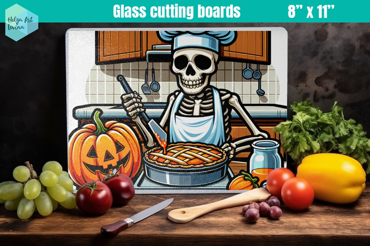 Halloween Glass Cutting Boards Kitchen