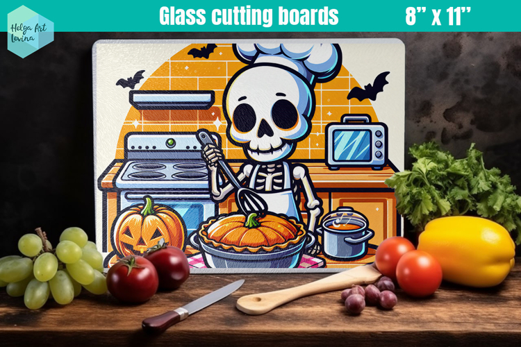 Halloween Glass Cutting Boards Kitchen