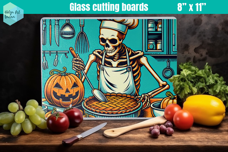 Halloween Glass Cutting Boards Kitchen