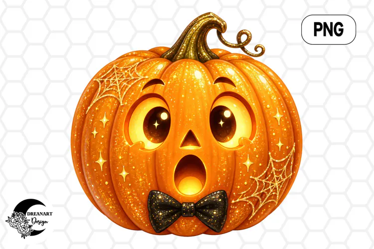 Spiderweb Pumpkin Clipart