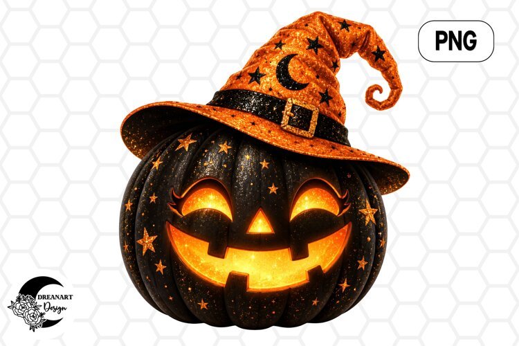 Black Witch Pumpkin Clipart