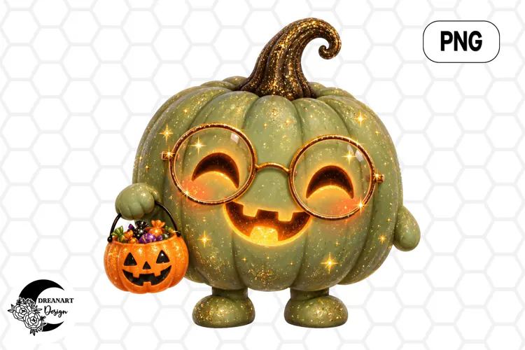 Cute Green Pumpkin Clipart