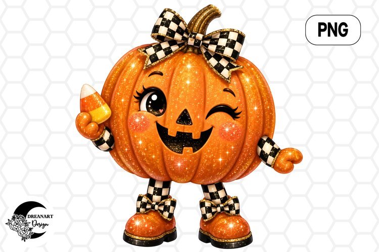Candy Corn Pumpkin Clipart