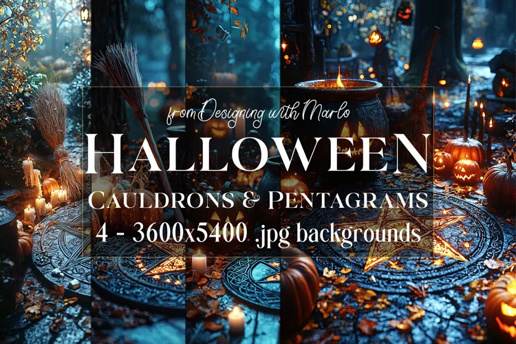 Halloween Backgrounds, Pentagrams Cauldrons Backgrounds, s2