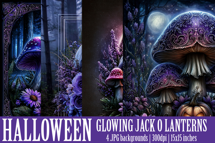 Halloween Backgrounds, Halloween Glowing Jack o Lanterns, s1