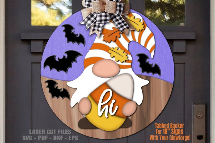 Halloween Gnome SVG, Laser Cut Files, Welcome Sign SVG, fall svg, glowforge files, cricut files