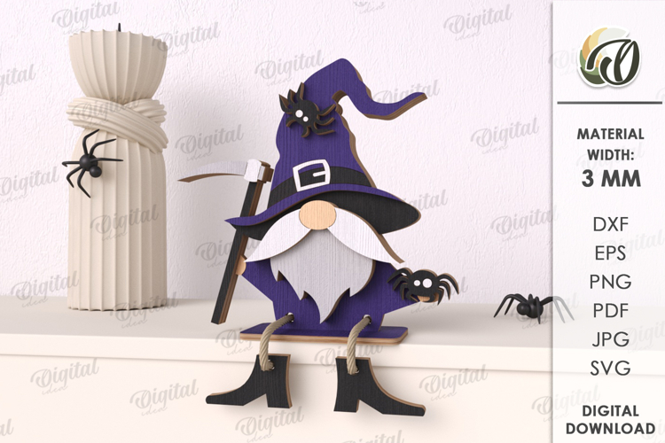 Halloween Gnome Laser Cut. Halloween Decor SVG