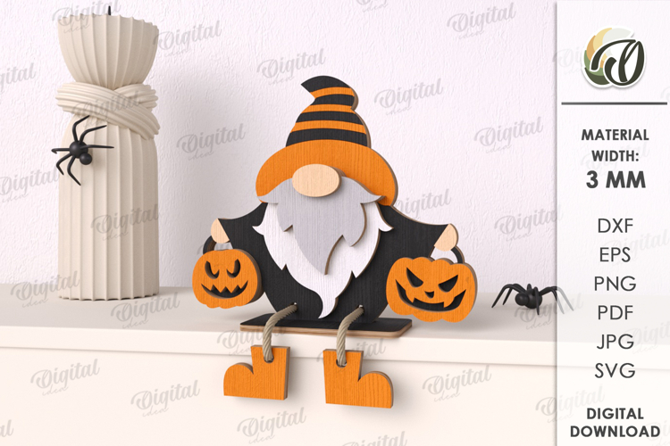 Halloween Gnome Laser Cut. Halloween Decor SVG