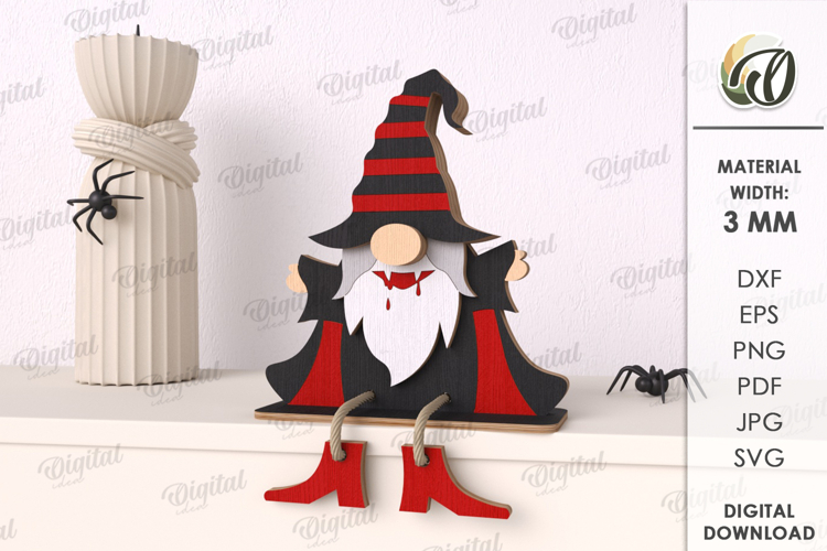 Halloween Gnome Laser Cut. Halloween Decor SVG