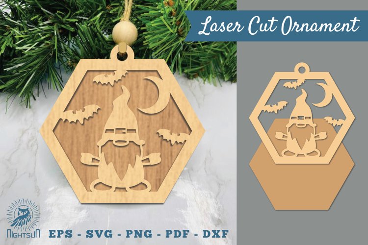 Halloween Gnome Laser Cut Ornament SVG