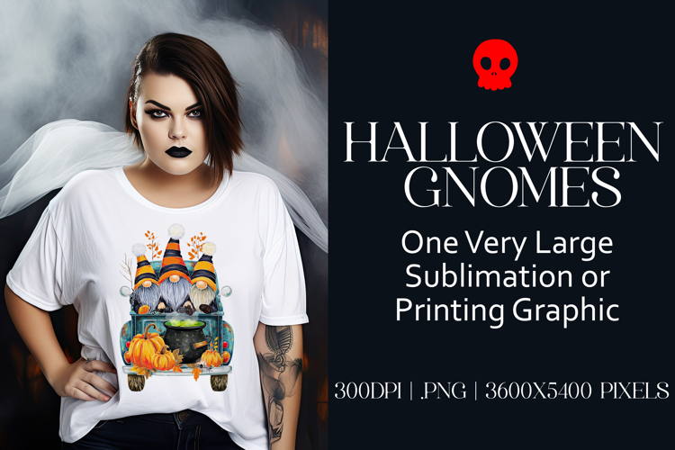 Halloween Gnomes in a Pickup, Gnome PNG, Sublimation Gnome 1