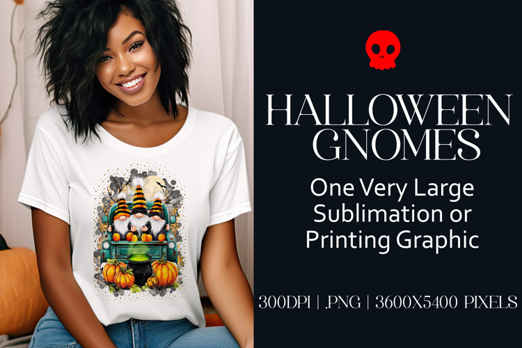 Halloween Gnomes in a Pickup, Gnome PNG, Sublimation Gnome 2