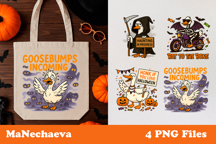 Funny Halloween Goose Clipart | Goosebumps Incoming PNG