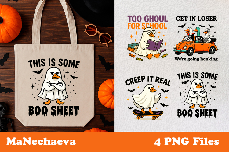 Funny Halloween Goose Clipart | Ghost Goose Sublimation