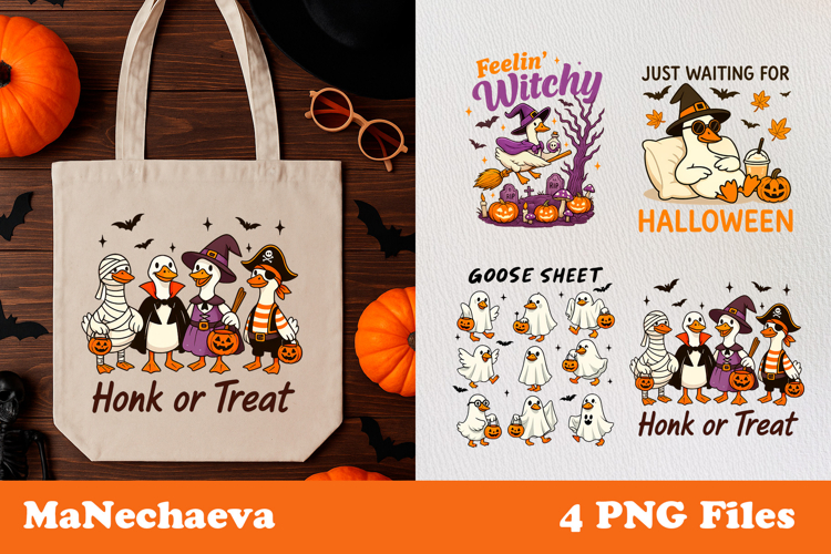 Funny Halloween Goose Clipart | Honk or Treat Sublimation