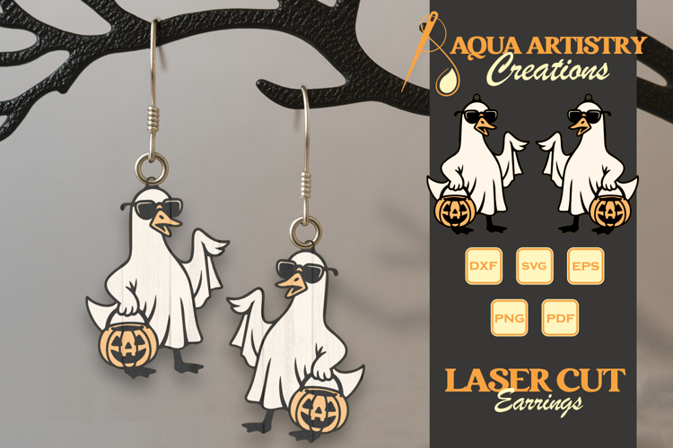Boo Goose Halloween Earrings Lasercut Design