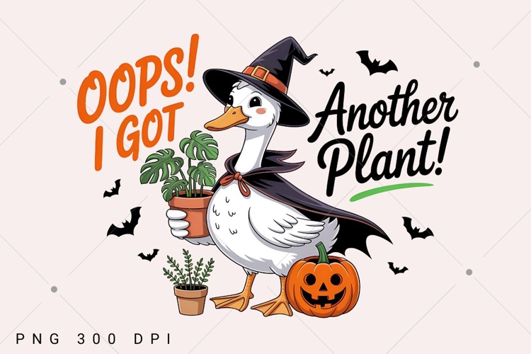 Halloween Goose PNG, Oops I Got Another Plant! PNG, Spooky