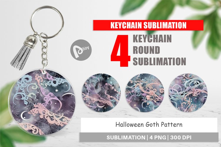 Keychain Halloween Goth Pattern