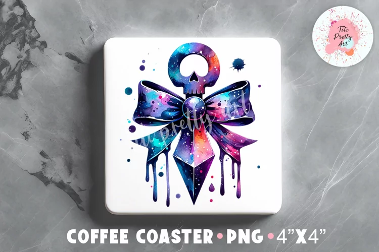 Halloween Gothic Square Coaster Sublimation Design Png