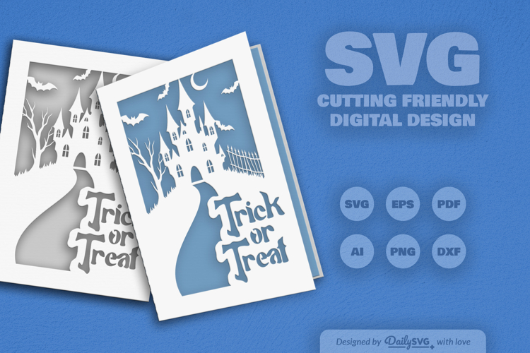 Halloween Greeting Card Papercut SVG