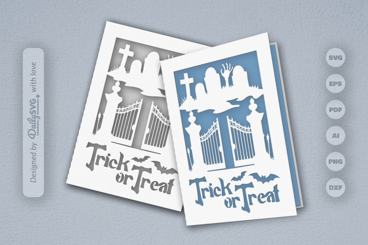 Halloween Greeting Card Papercut SVG