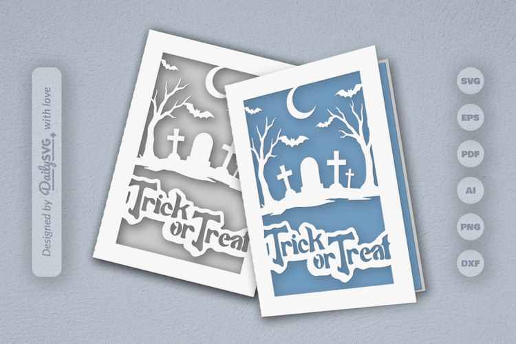 Halloween Greeting Card Papercut SVG