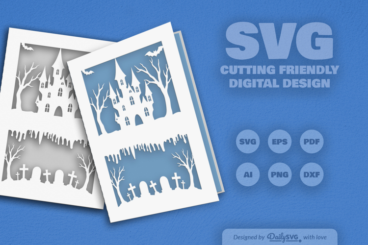 Halloween Greeting Card Papercut SVG