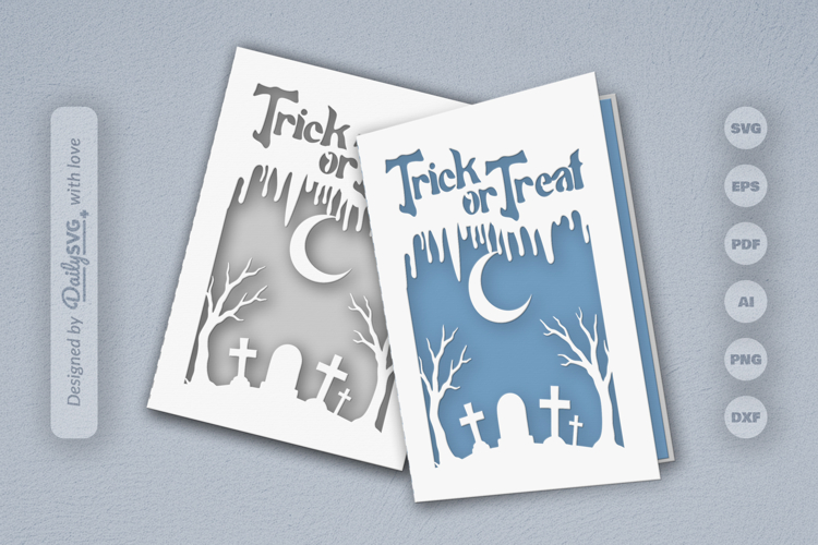 Halloween Greeting Card Papercut SVG