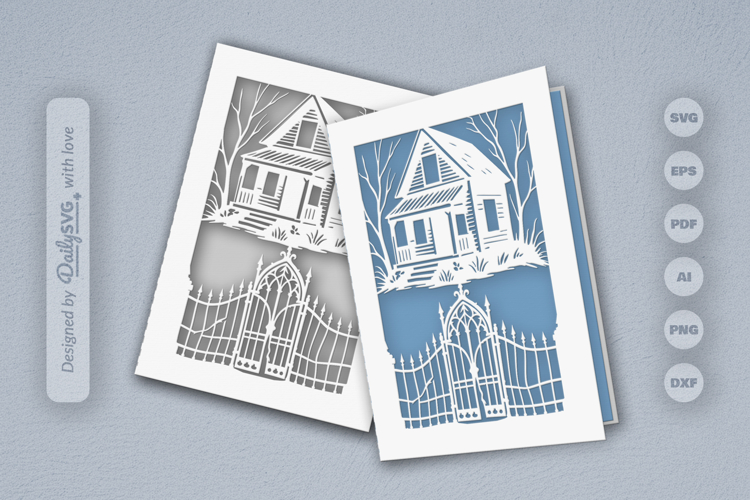 Halloween Greeting Card Papercut SVG