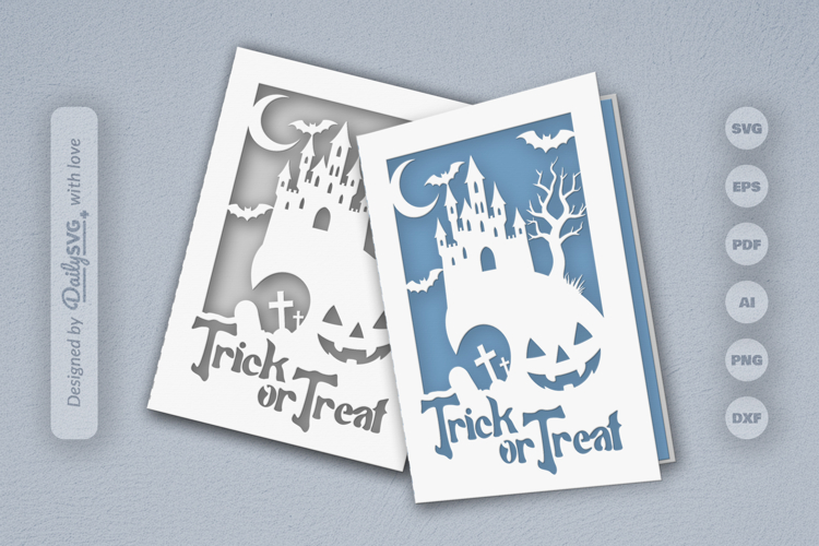 Halloween Greeting Card Papercut SVG