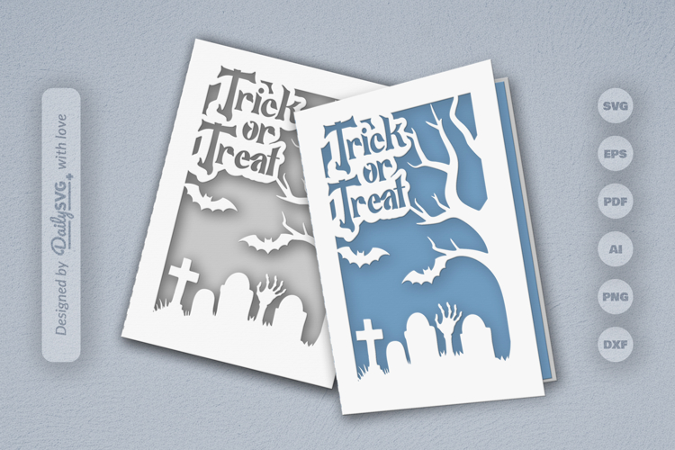 Halloween Greeting Card Papercut SVG