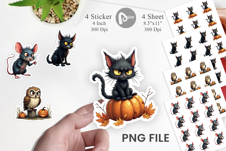 Halloween Grumpy Critters Sticker