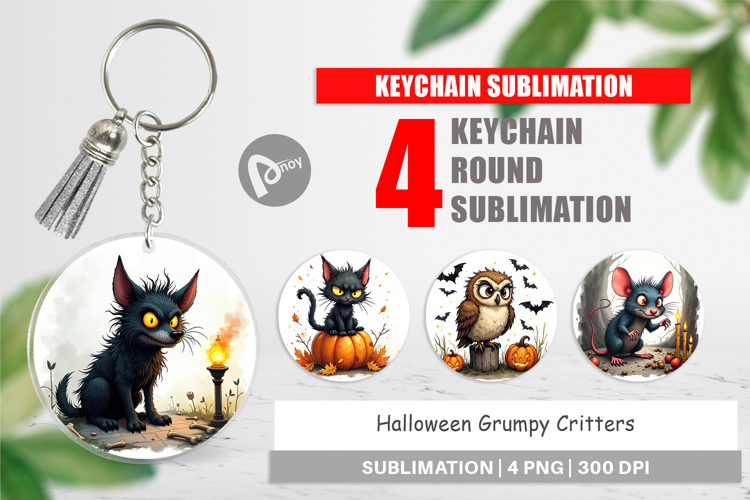Keychain Halloween Grumpy Critters