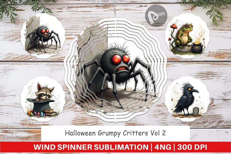Wind Spinner Halloween Grumpy Critters