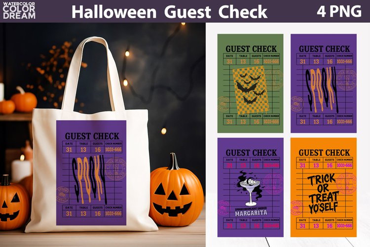 Halloween Guest Check | Spooky Quotes and Drinks