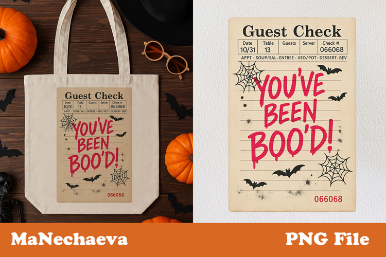 Halloween Guest Check SVG | Youve Been Bood Wall Art