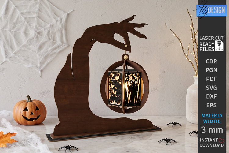 Halloween Hand Lantern Laser Cut | Halloween Hanging Lantern